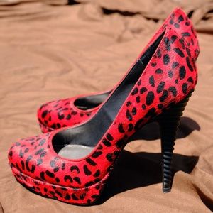 Rachel Roy Red Cheetah Heels